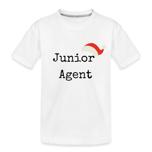 Open image in slideshow, &quot;Junior Agent&quot; Toddler Premium Organic T-Shirt in White - white
