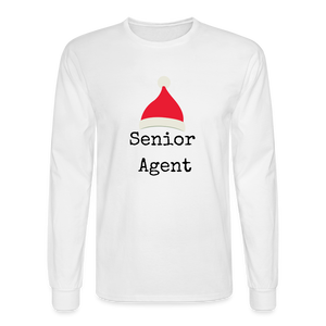 Open image in slideshow, Senior Agent Men&#39;s Long Sleeve T-Shirt - white
