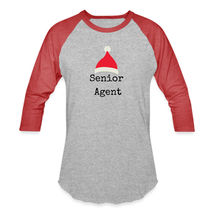 Open image in slideshow, Senior Agent Baseball T-Shirt - heather gray/red
