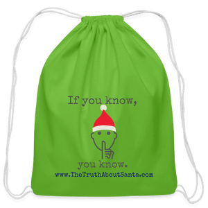 "If you know, you know."  Cotton Drawstring Bag - clover