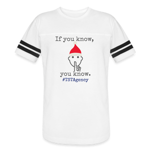 Open image in slideshow, &quot;If you know, you know.&quot;  ADULT Vintage Sport T-Shirt - white/black
